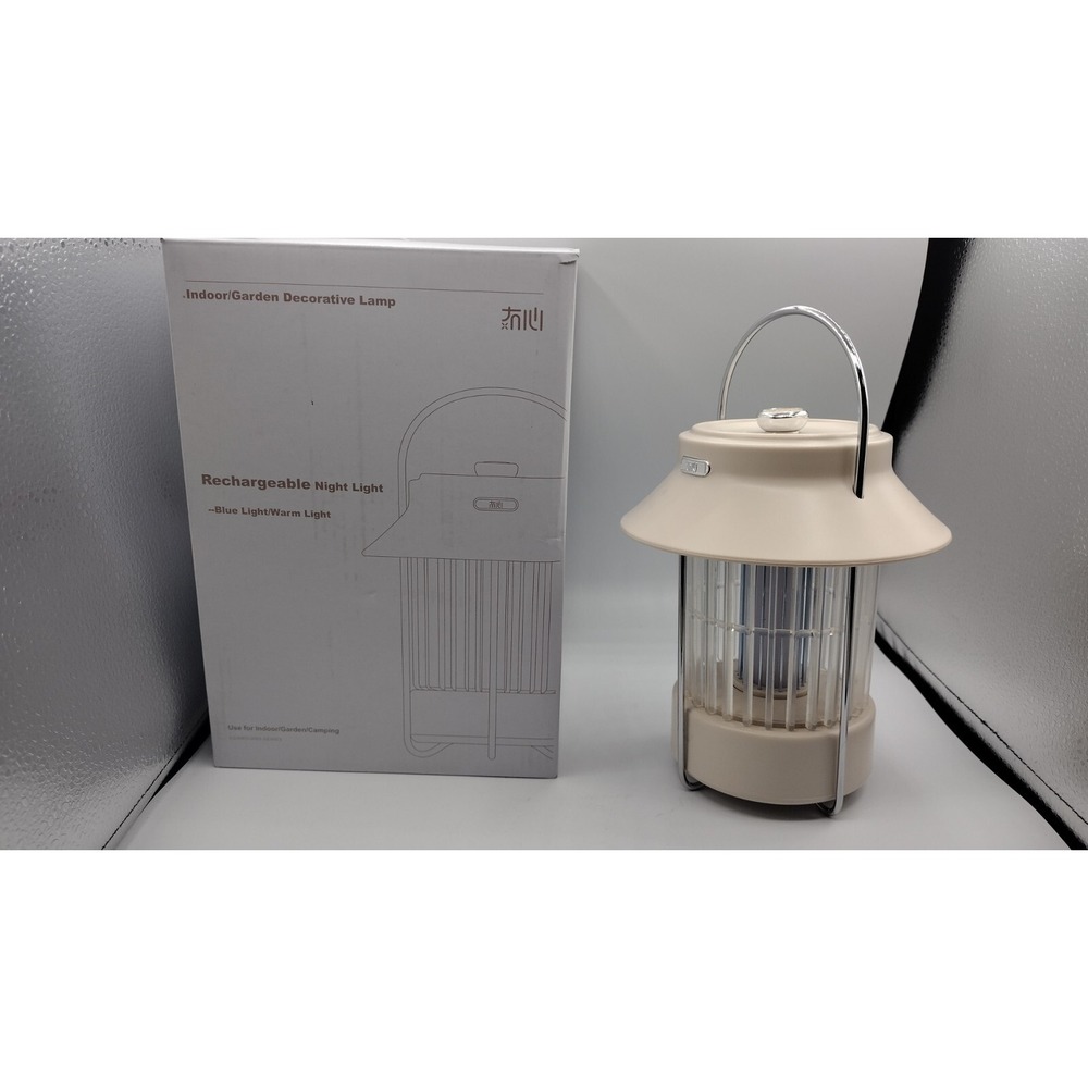 Indoor Garden Decorative Lamp Rechargeable LED Night Light Blue & Warm White